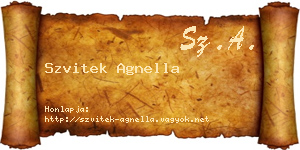 Szvitek Agnella névjegykártya